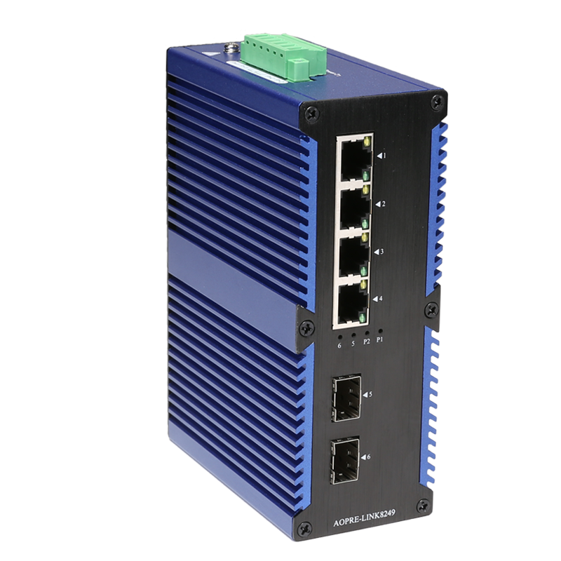 工業級百兆/千兆2光4電光纖收發器