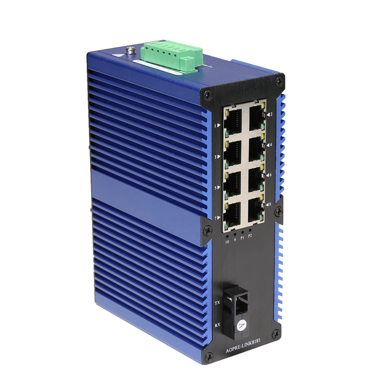 工業級千兆1光8電光纖收發器