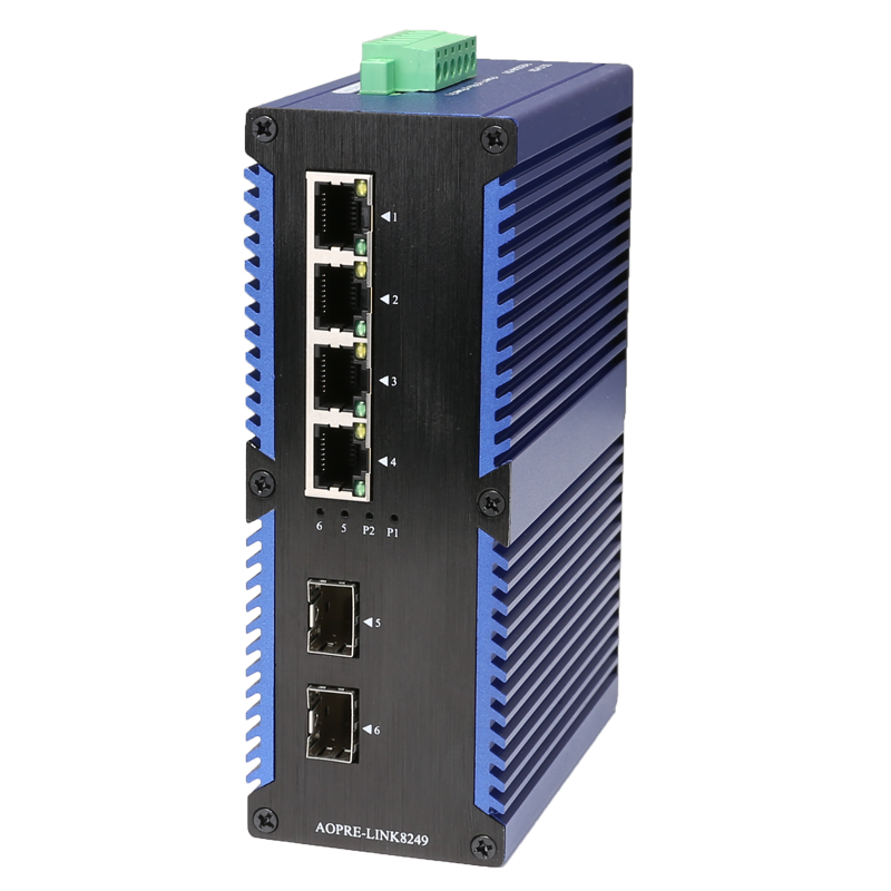 工業級百兆/千兆2光4電光纖收發器