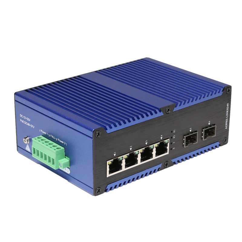 工業級百兆/千兆2光4電光纖收發器