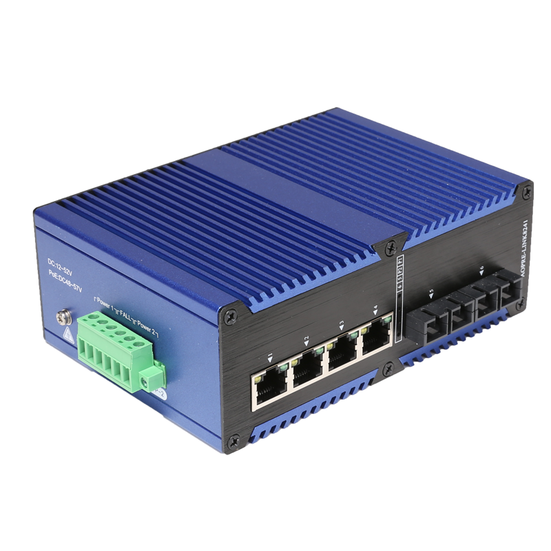 工業級百兆/千兆2光4電光纖收發器