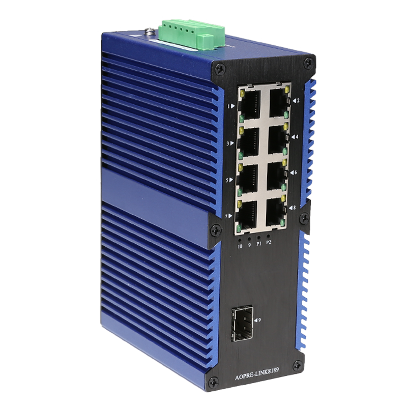 工業級千兆1光8電光纖收發器