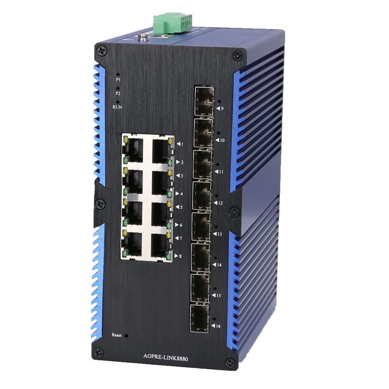 工業級管理型千兆8光8電交換機
