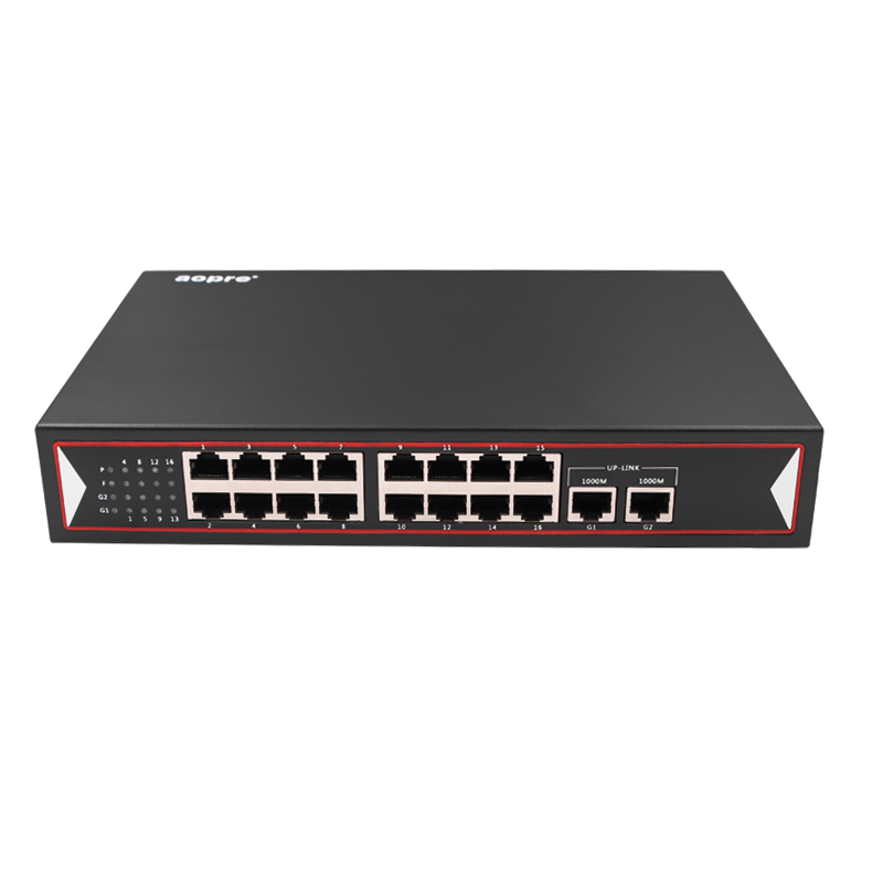 百兆/千兆16口POE供電交換機