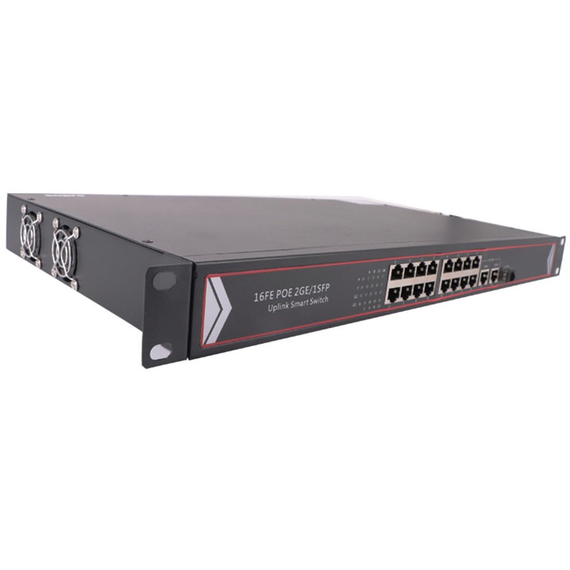 百兆/千兆16口POE供電交換機
