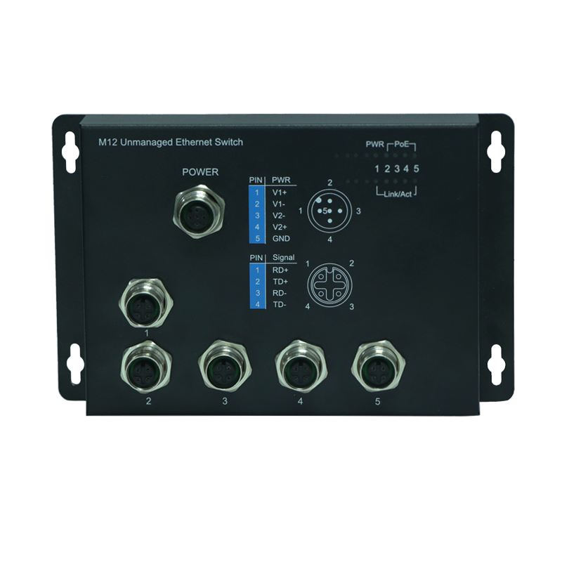 商用級壁挂式M12以太網交換機