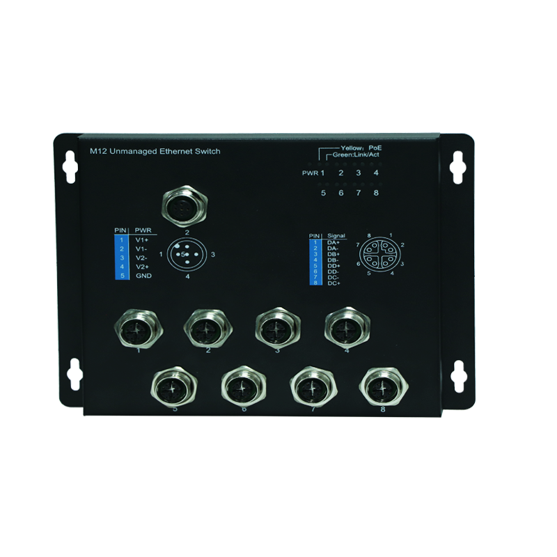 商用級壁挂式M12以太網交換機